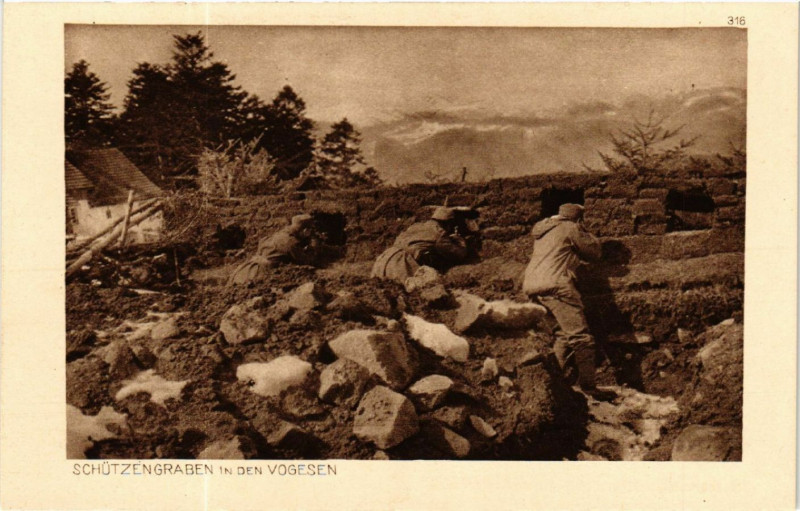 Carte postale ancienne Schützengraben in den Vogesen