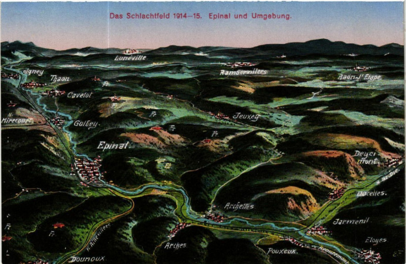 Carte postale ancienne Das Schlachtfeld 1914-15