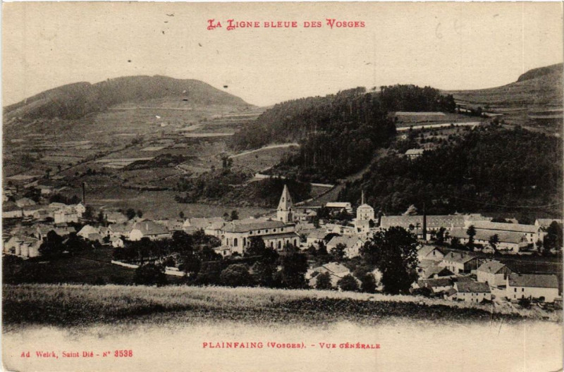 Carte postale ancienne Plainfaing Vue générale. à Plainfaing
