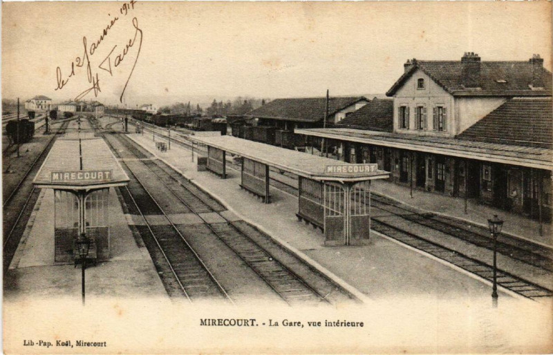 Carte postale ancienne Mirecourt La Gare - vue interieure. à Mirecourt