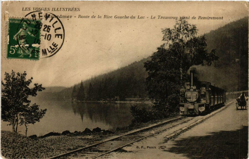 Carte postale ancienne Gerardmer Route de la Rive Gauche du Lac. à Gérardmer