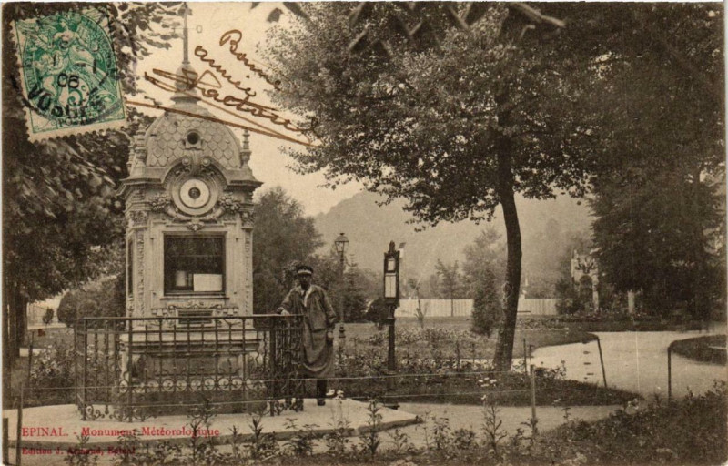Carte postale ancienne Epinal Monument Meteorologique. à Épinal