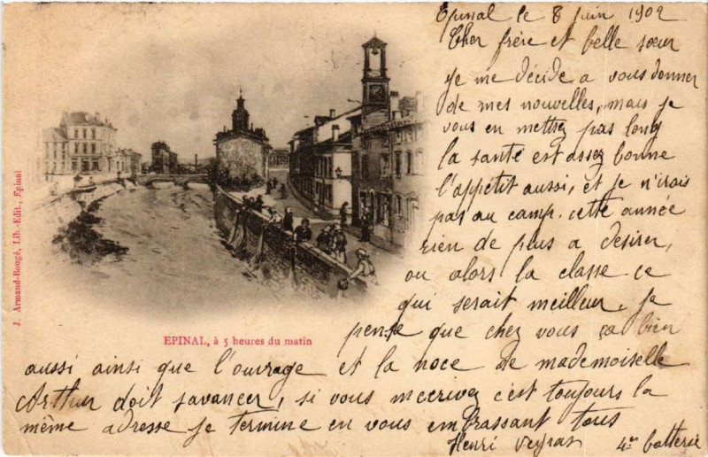 Carte postale ancienne Epinal A 5 heures du matin. à Épinal