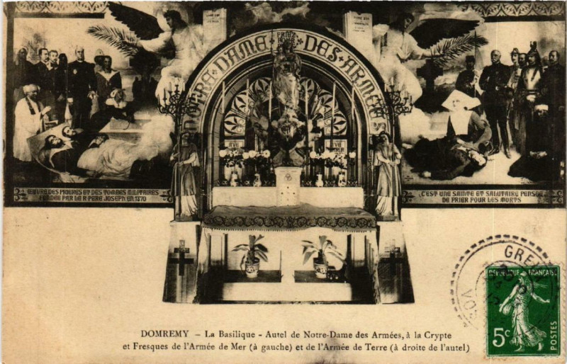 Carte postale ancienne Domremy La Basilique.