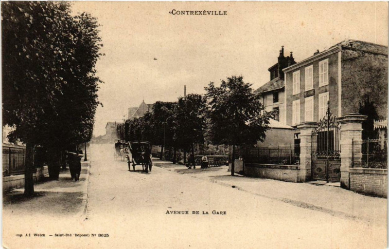 Carte postale ancienne Contrexeville Avenue de la Gare. à Contrexéville