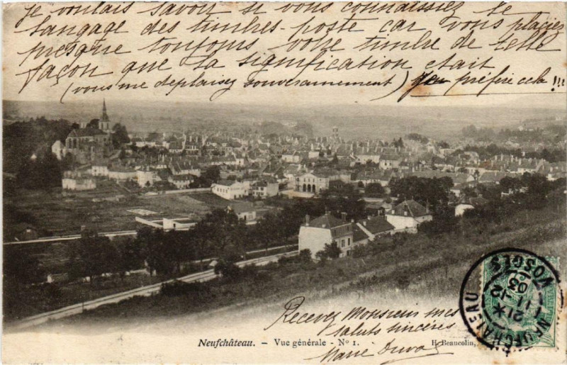 Carte postale ancienne Neufchateau Vue générale. à Neufchâteau