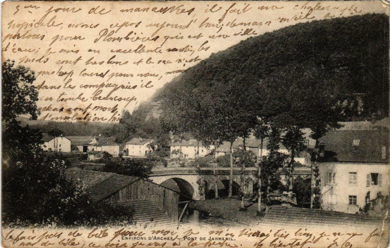 Carte postale ancienne Environs D'Arches Pont de Jarmenil. à Arches