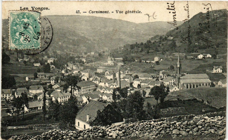Carte postale ancienne Cornimont - Vue générale à Cornimont