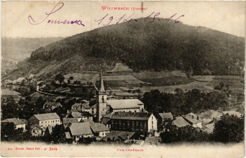 Carte postale ancienne Wisembach - Vue générale à Wisembach