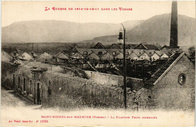 Carte postale ancienne La Guerre de 1914-15-16-17 dans les Vosges-Saint-Michel-sur-Meurthe à Saint-Michel-sur-Meurthe