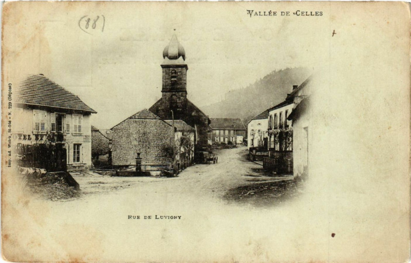 Carte postale ancienne Vallée de Celles - Rue de Luvigny à Luvigny