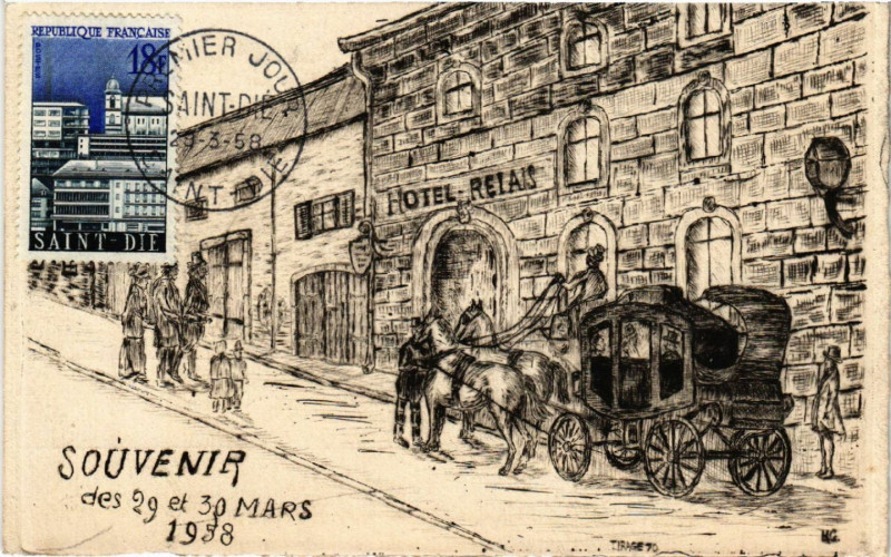 Carte postale ancienne Souvenir des 29 et 30 Mars 1958