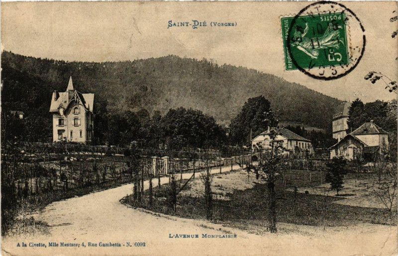 Carte postale ancienne Saint-Die - L'Avenue Monplaisir