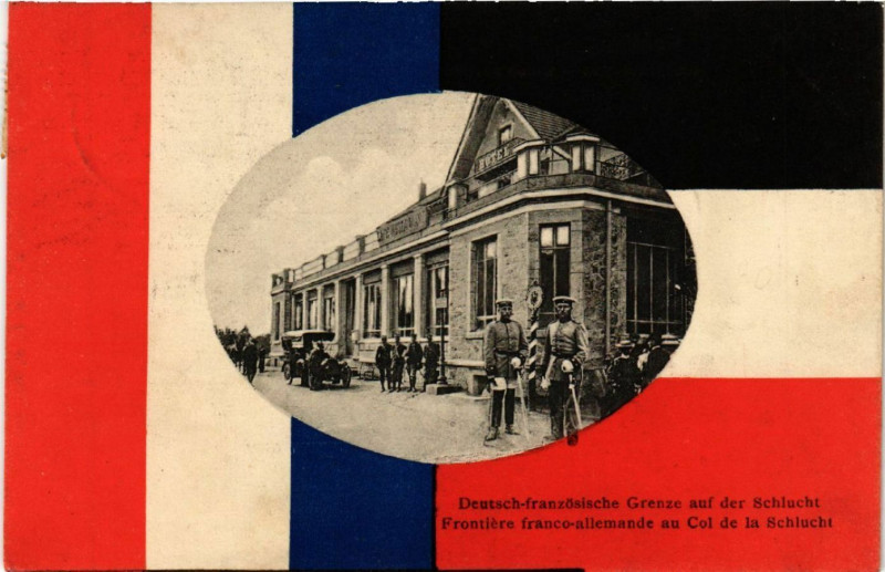 Carte postale ancienne Deutsch-französische Grenze auf der Schlucht Frontiere franco-...