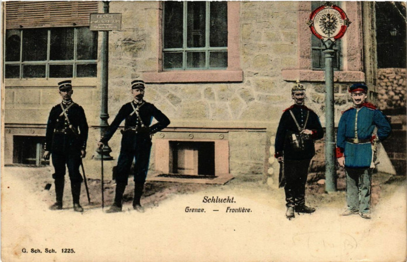 Carte postale ancienne Schlucht - Grenze - Frontiere