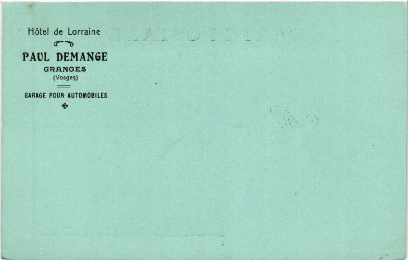 Carte postale ancienne Hotel de Lorraine - Paul Demange Granges