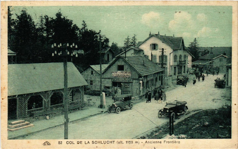 Carte postale ancienne Col de La Schlucht (alt 1159 m) - Ancienne Frontiere