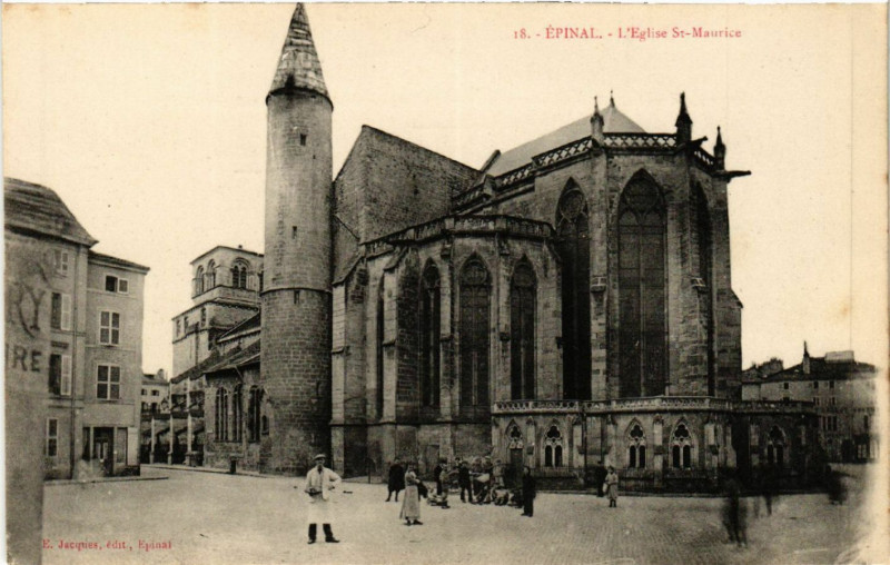 Carte postale ancienne Epinal - L'Eglise Saint-Maurice à Épinal