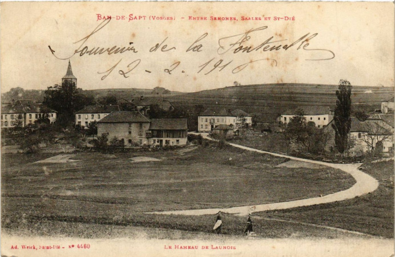 Carte postale ancienne Ban-de-Sapt - Entre Sengnes - Saales et Saint-Die à Ban-de-Sapt