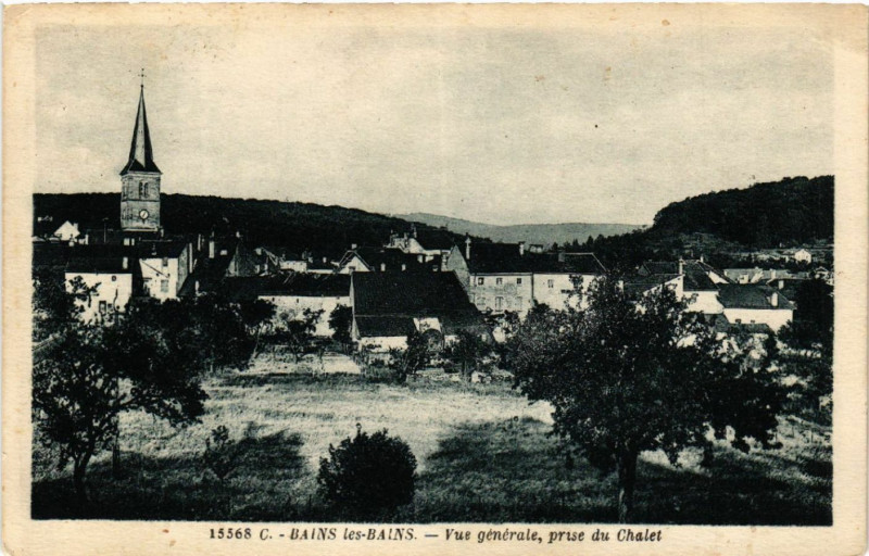 Carte postale ancienne Bains-les-Bains - Vue générale - prise du Chalet