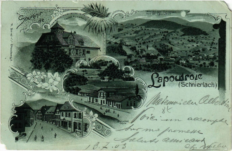 Carte postale ancienne Souvenir de Lapoudroie (Schnierlach)