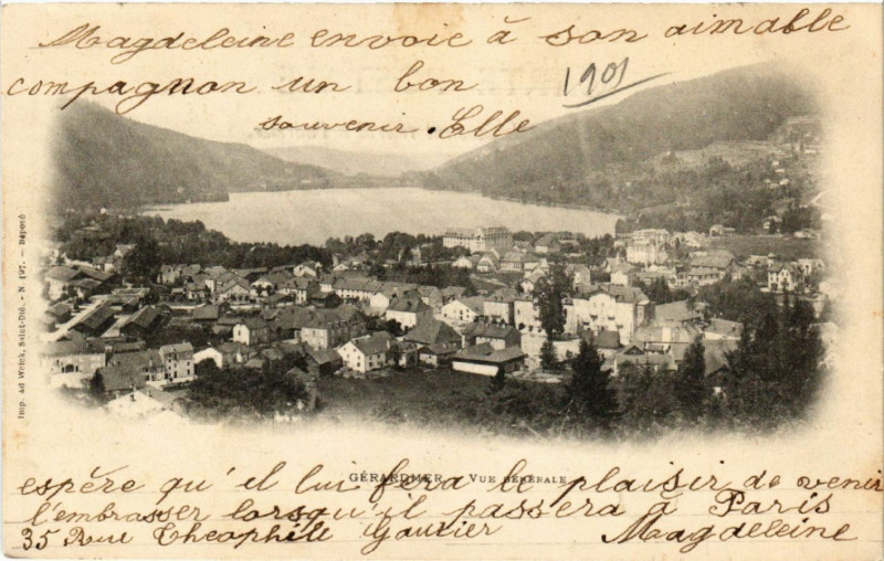 Carte postale ancienne Gerardmer - Vue générale à Gérardmer