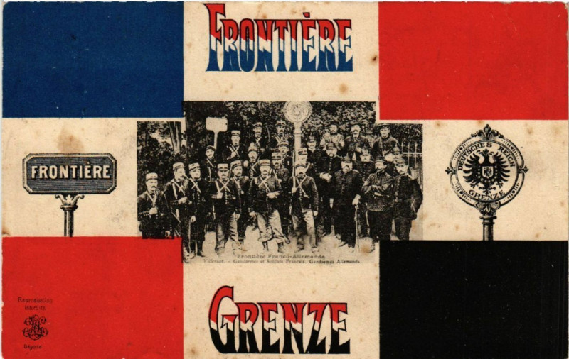 Carte postale ancienne Frontiere - Grenze
