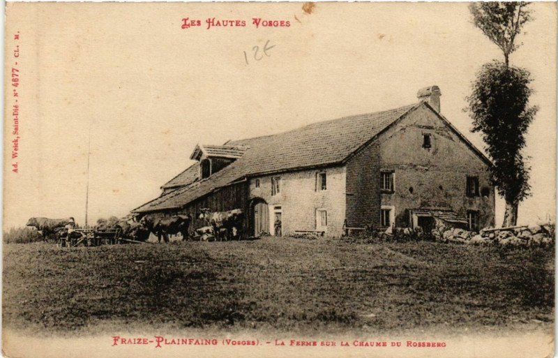 Carte postale ancienne Fraize-Plainfaing - La Ferme sur la Chaume du Rossberg à Fraize