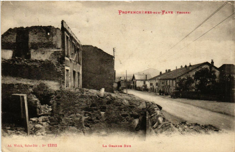 Carte postale ancienne Provencheres-sur-Fave - La Grande-Rue à Grand