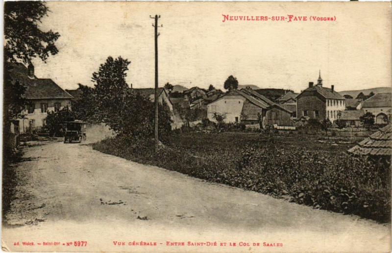 Carte postale ancienne Neuvillers-sur-Fave - Vue générale - Entre Saint-Die et .. à Neuvillers-sur-Fave