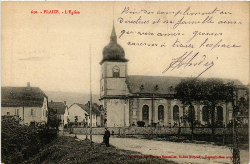 Carte postale ancienne Fraize - L'Eglise à Fraize