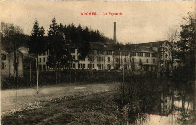 Carte postale ancienne Arches - La Papeterie à Arches