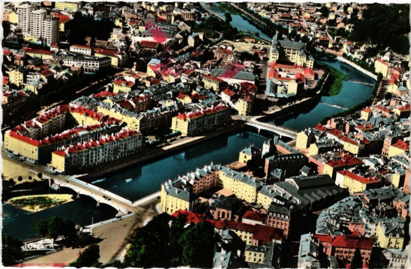 Carte postale ancienne Epinal - Vue Aérienne à Épinal