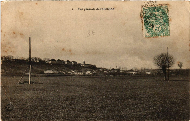 Carte postale ancienne Vue générale de Poussay à Poussay