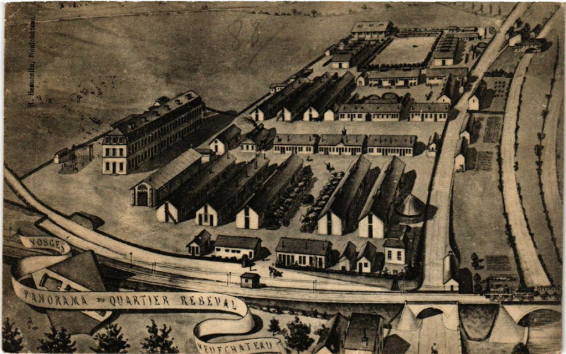 Carte postale ancienne Vosges - Panorama Quartier Rebeval Neufchateau à Neufchâteau