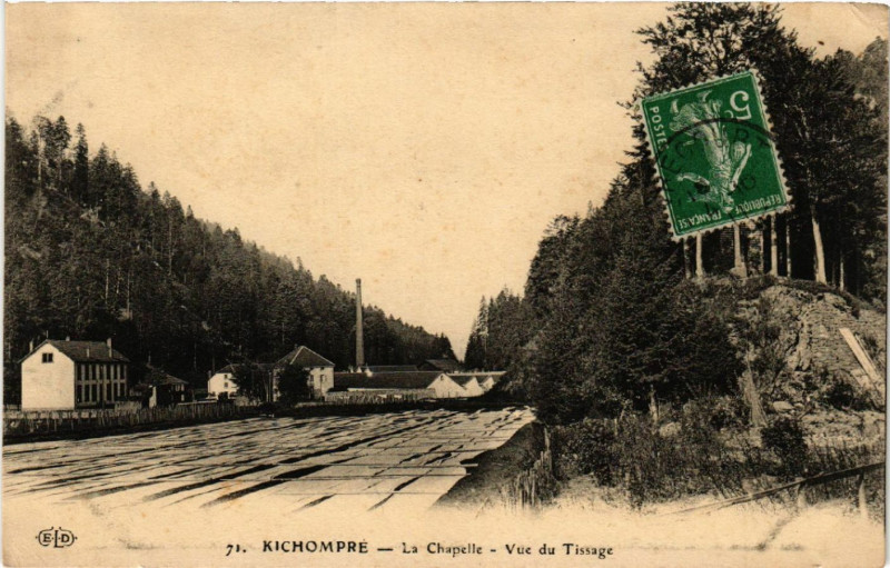 Carte postale ancienne Kichompre - La Chapelle - Vue du Tissage