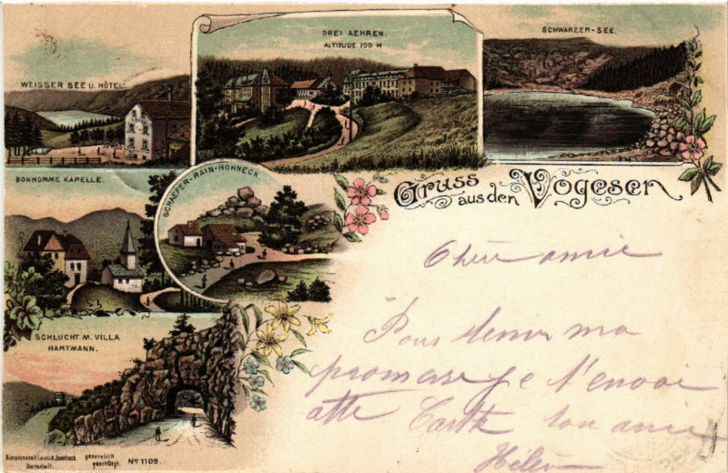 Carte postale ancienne Gruss aus den Vogesen