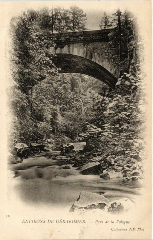 Carte postale ancienne Environs de Gerardmer - Pont de la Vologne à Gérardmer