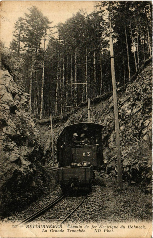 Carte postale ancienne Retournemer - Chemin de fer électrique du Hohneck.la Grande à Grand