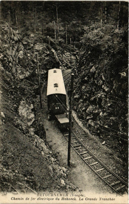 Carte postale ancienne Retournemer - Chemin de fer électrique du Hohneck.la Grande à Grand