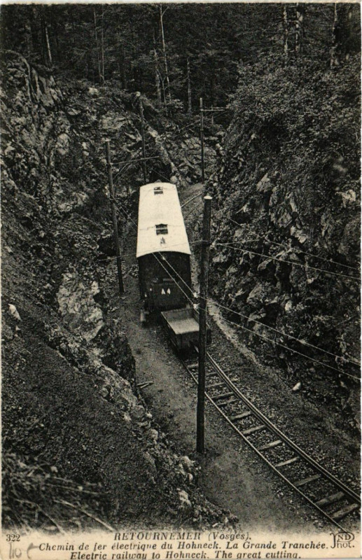 Carte postale ancienne Retournemer - Chemin de fer électrique du Hohneck.la Grande à Grand