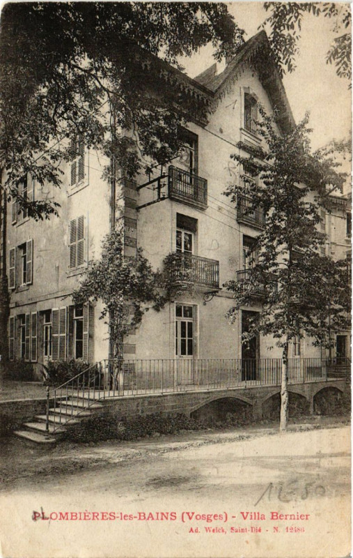 Carte postale ancienne Plombieres-les-Bains - Villa Bernier à Plombières-les-Bains