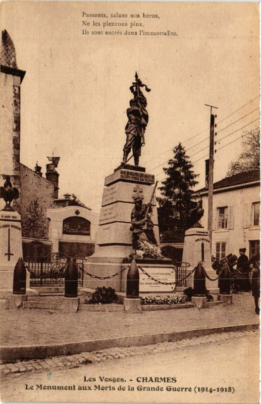 Carte postale ancienne Les Vosges - Charmes - Le Monument aux Morts de la Grande Guerre . à Charmes