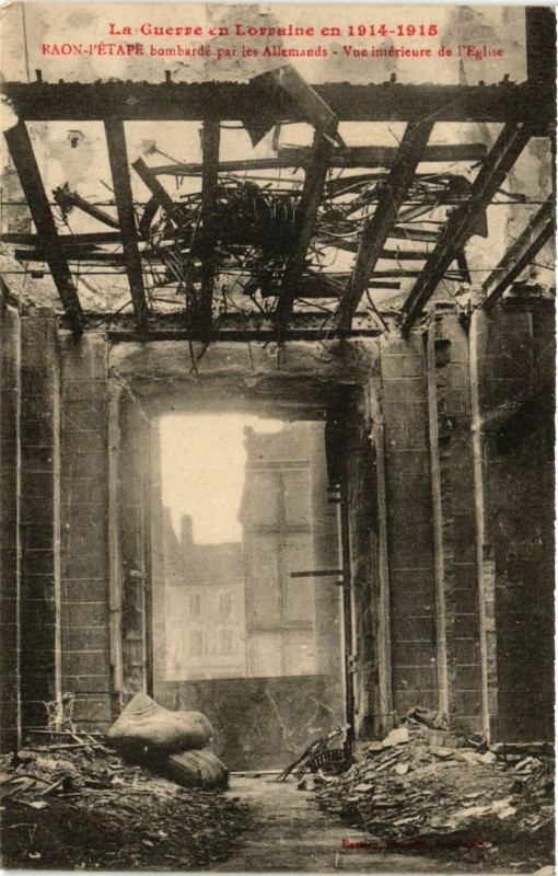 Carte postale ancienne La Guerre En Lorraine en 1914-1915 - Raon-l'Etape bombardé par... à Raon-l'Étape