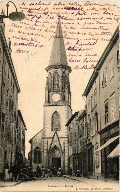 Carte postale ancienne Charmes - Eglise à Charmes