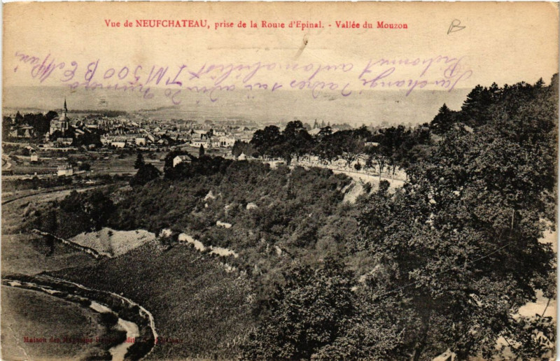 Carte postale ancienne Vue de Neufchateu prise de la Route d'Epinal