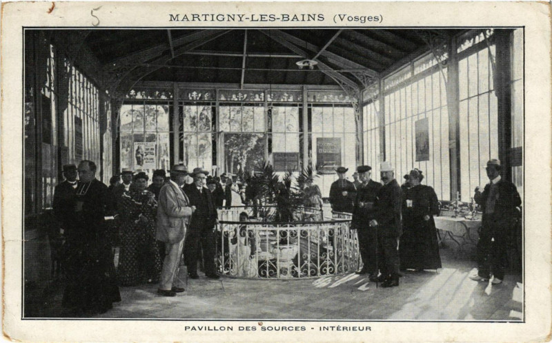 Carte postale ancienne Martigny-les-Bains Pavillon des Sources - Interieur à Martigny-les-Bains