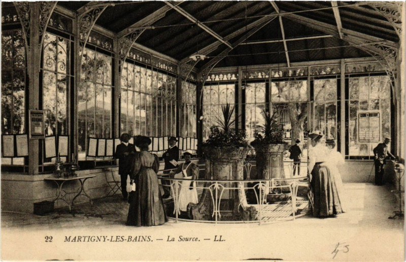 Carte postale ancienne Ll. Martigny-les-Bains La Source à Martigny-les-Bains