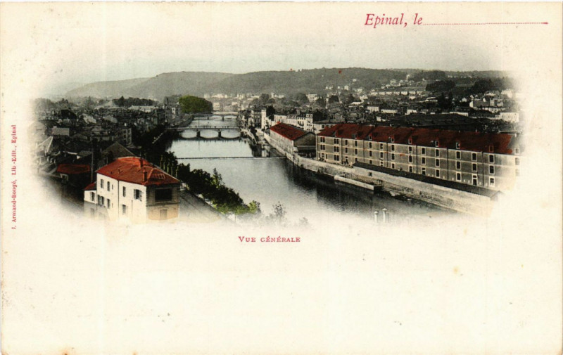 Carte postale ancienne Epinal vue générale à Épinal