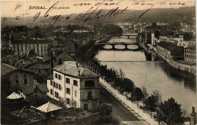 Carte postale ancienne Epinal Vue générale à Épinal